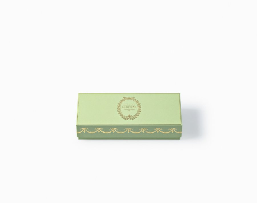 Intemporel 12 macarons gift box green